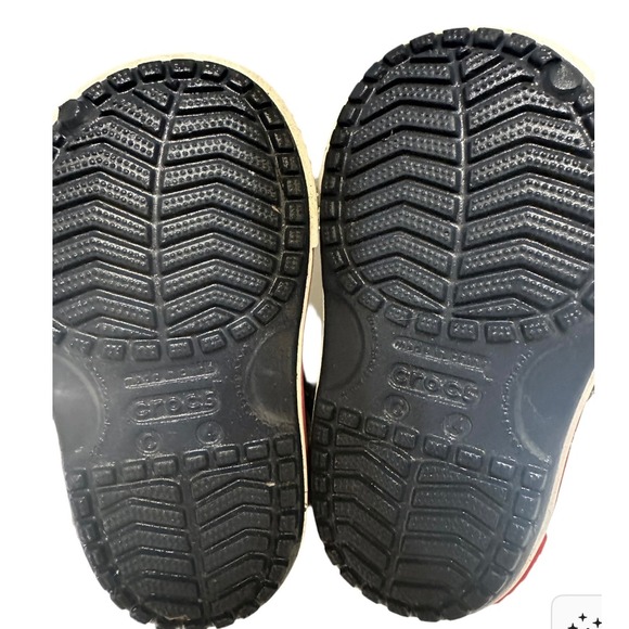 Crocs Toddler Baby Sandals Navy White Red Size C4 Toddler 4 - Picture 4 of 4